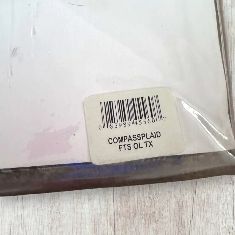 NEW Vintage NAUTICA Yard Dyed Compass Plaid Twin XL Extra Long Fitted Sheet NIP